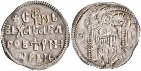 SERBIA. Stefan Uros IV Dusan, as Tsar, 1345-1355. Gros (Silver, 20 mm, 1.40 g, 1 h). +CTΦN b/B bXaБa БΛ/ΓOBbpPNH/ ЧP bIЄ ('Stefan v Hrista boga blagov...