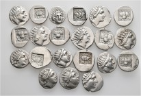 A lot containing 21 silver coins. All: Rhodes Drachms. Very fine to good very fine. LOT SOLD AS IS, NO RETURNS. 21 coins in lot.


From a European ...