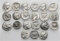 A lot containing 21 silver coins. All: Rhodes Drachms. Very fine to good very fine. LOT SOLD AS IS, NO RETURNS. 21 coins in lot.


From a European ...