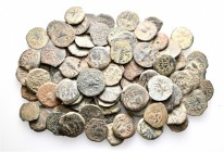 A lot containing 80 bronze coins. All: Judaea. Fine to very fine. LOT SOLD AS IS, NO RETURNS. 80 coins in lot.
