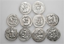 A lot containing 10 silver coins. All: Sasanian Drachms. Very fine to good very fine. LOT SOLD AS IS, NO RETURNS. 10 coins in lot.