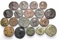A lot containing 19 bronze coins. All: Roman Imperial. Fine to very fine. LOT SOLD AS IS, NO RETURNS. 19 coins in lot.