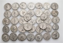 A lot containing 39 silver coins. All: Roman Imperial. Very fine to extremely fine. LOT SOLD AS IS, NO RETURNS. 39 coins in lot.