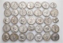 A lot containing 35 silver coins. All: Roman Imperial. Fine to very fine. LOT SOLD AS IS, NO RETURNS. 35 coins in lot.