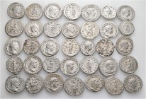 A lot containing 35 silver coins. All: Roman Imperial. Fine to very fine. LOT SOLD AS IS, NO RETURNS. 35 coins in lot.