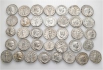 A lot containing 36 silver coins. All: Roman Imperial. Fine to very fine. LOT SOLD AS IS, NO RETURNS. 36 coins in lot.