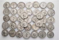 A lot containing 39 silver coins. All: Roman Imperial. Very fine to extremely fine. LOT SOLD AS IS, NO RETURNS. 39 coins in lot.
