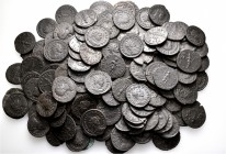 A lot containing 130 bronze coins. All: Roman Antoniniani. Fine to very fine, mostly cleaned. LOT SOLD AS IS, NO RETURNS. 130 coins in lot.