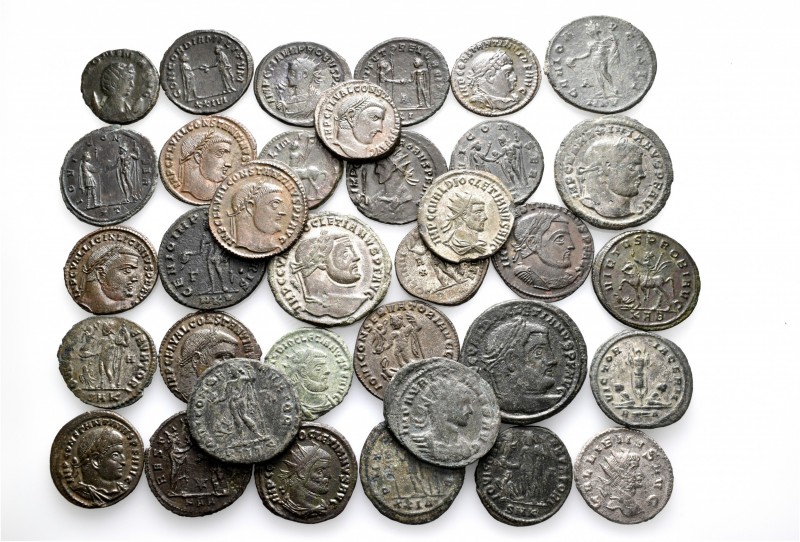 A lot containing 35 bronze coins. All: Roman Imperial Antoniniani and Folles. Ab...