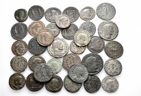 A lot containing 35 bronze coins. All: Roman Imperial Antoniniani and Folles. About very fine to very fine. LOT SOLD AS IS, NO RETURNS. 50 coins in lo...