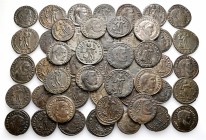 A lot containing 50 bronze coins. All: Roman Imperial Folles. Very fine to nearly extremely fine. LOT SOLD AS IS, NO RETURNS. 50 coins in lot.