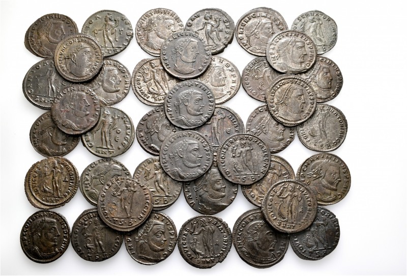 A lot containing 50 bronze coins. All: Roman Imperial Folles. Very fine to nearl...