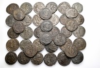 A lot containing 50 bronze coins. All: Roman Imperial Folles. Very fine to nearly extremely fine. LOT SOLD AS IS, NO RETURNS. 50 coins in lot.