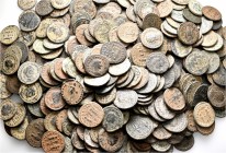 A lot containing 290 bronze coins. All: Roman Imperial. Fine to very fine. LOT SOLD AS IS, NO RETURNS. 290 coins in lot.