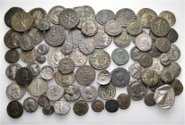 A lot containing 24 silver and 50 bronze coins. Includes: Celtic, Greek, Oriental Greek, Roman Provincial and Roman Imperial. Fine to very fine. LOT S...