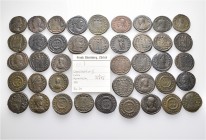 A lot containing 41 bronze coins. All: Roman Imperial. About very fine to about extremely fine. LOT SOLD AS IS, NO RETURNS. 41 coins in lot.


From...