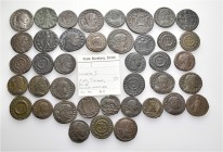 A lot containing 2 silver and 38 bronze coins. All: Roman Imperial. About very fine to about extremely fine. LOT SOLD AS IS, NO RETURNS. 40 coins in l...