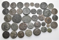 A lot containing 38 bronze coins. All: Roman Folles. Fine to very fine. LOT SOLD AS IS, NO RETURNS. 38 coins in lot.
