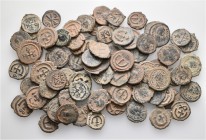 A lot containing 80 bronze coins. All: Byzantine Folles. Fine to very fine. LOT SOLD AS IS, NO RETURNS. 80 coins in lot.