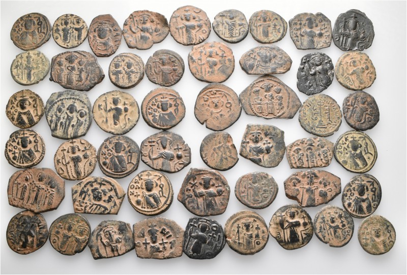 A lot containing 49 bronze coins. All: Arab-Byzantine. Very fine to good very fi...