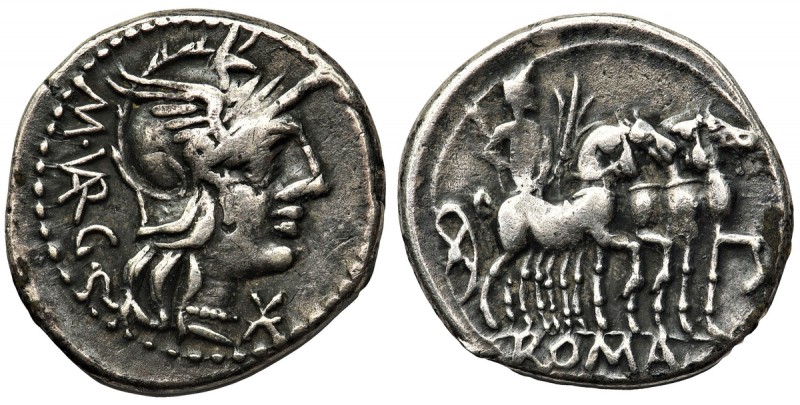 Republika Rzymska, M. Vargunteius (130 pne.), Denar
 Rzym, 130 pne.
 Awers:&nb...