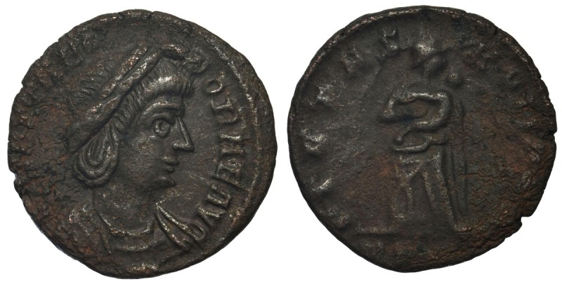 Cesarstwo Rzymskie, Teodora (337-340), Follis 
 Mennica Trier
 Awers: popiersi...
