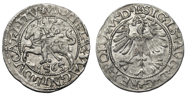 Zygmunt II August, Półgrosz Wilno 1565
 Odmiana z końcówkami napisów L/LITVA. Ł...