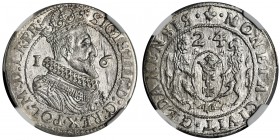 Zygmunt III Waza, Ort Gdańsk 1624/3 - NGC MS64 - PR• 2-ga nota
