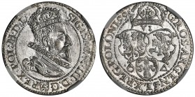 Zygmunt III Waza, Szóstak Malbork 1599 - NGC MS64 - mała głowa - ZJAWISKOWY 2-ga nota