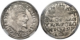 Zygmunt III Waza, Trojak Olkusz 1597 - NGC AU55