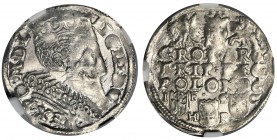 Zygmunt III Waza, Trojak Bydgoszcz 1596 - NGC MS62 2-ga nota