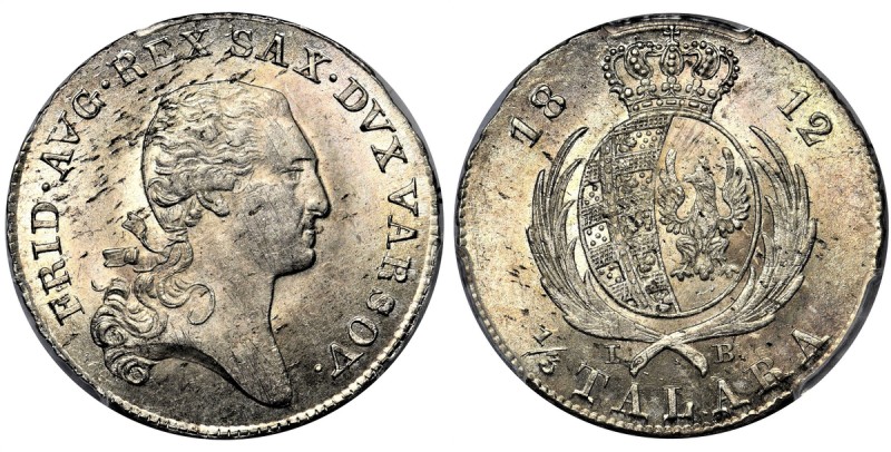 Księstwo Warszawskie, 1/3 talara (dwuzłotówka) 1812 IB - PCGS MS64
 Pierwszy ro...