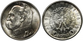 Piłsudski, 10 złotych 1937 - PCGS MS64 2-ga nota
