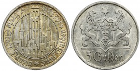 Wolne Miasto Gdańsk, 5 guldenów 1923 Kościół