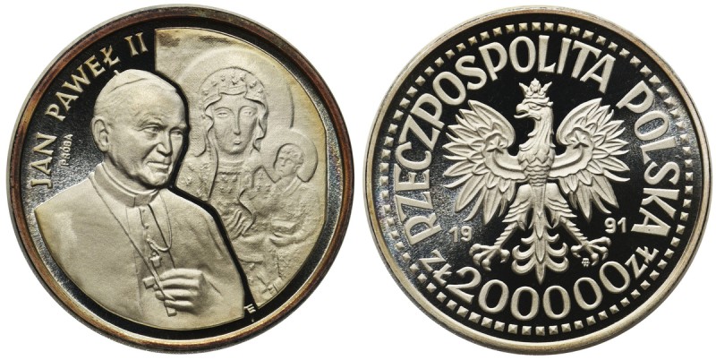 Jan Paweł II PRÓBA, 200.000 złotych 1991 Ołtarz
 Piękna moneta wybita stemplem ...