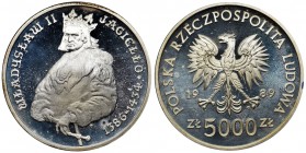 5.000 złotych 1989, Władysław II Jagiełło - Półpostać - RZADKIE