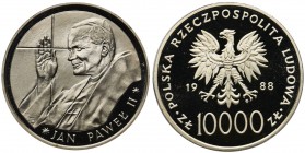 Jan Paweł II, 10.000 złotych 1988 - Krzyż