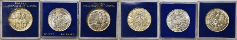 Zestaw, Mieszko i Dąbrówka 100 złotych 1966 - próby oraz obiegowa (3 szt.)
 Zes...