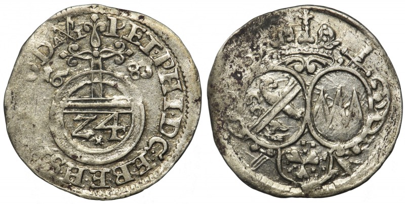 Niemcy, Biskupstwo Bamberg, Piotr Filip von Dernbach, Grosz 1683
 Ładnie zachow...