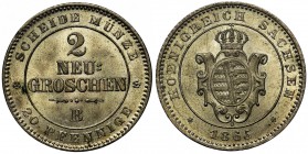 Niemcy, Saksonia, Jan V, 2 neugroschen Drezno 1865