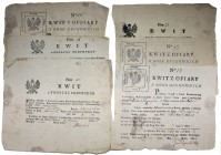 Kwity opłaty z podymnego 1791-4 rok (6szt.)