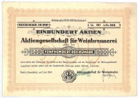 Bielitz - Bielsko - Aktiengesellschaft fur Weinbrennerei, 100 x 500 RM 1941