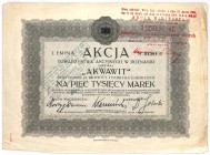 AKWAWIT Rektyfikacja Okowity i Fabryka Chemiczna, Em.1, 5000 marek na 1250 złotych