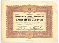 Browar Krotoszyński Tow. Akc. w Krotoszynie, Em.1, 30 złotych 1925