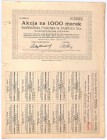 Garbarnia Parowa W. SAWICKI i S-ka Tow. Akc. W Opalenicy, Em.2, 1000 marek 1922