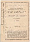 Związek Stowarzyszeń Właścicieli Przedsiębiorstw Samochodowych R.P. - Kwit udziałowy na 100 złotych 1934 - RZADKOŚĆ
