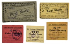 Zestaw, Banknoty obozów jenieckich, Grudziądz (Graudenz) 1918 (5 szt.)