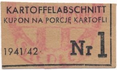 Ghetto Siedlce, Coupon for portion of potatoes (1941-1942)