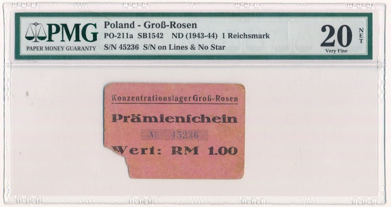 Germany, Groß-Rosen - 1 mark (1943-44) David E.Seelye Collection - PMG 20 NET - ...