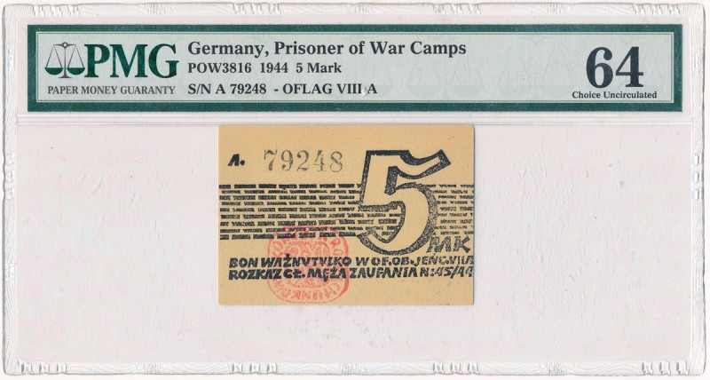 Germany, Oflag VII A Murnau - 5 Mark 1944 - PMG 64
Oflag VII A Murnau - 5 marek...